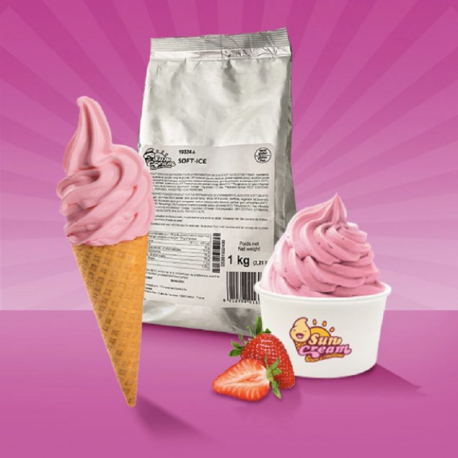Préparation pour Glace à l'italienne parfum fraise - sachet de 1kg