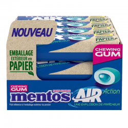 Mentos Gum Air Action menthol eucalyptus - le lot de 12 Paquets de 2 x 8 dragées
