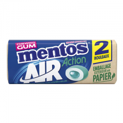Mentos Gum Air Action menthol eucalyptus - le lot de 12 Paquets de 2 x 8 dragées
