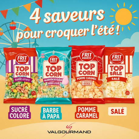 LOT 4 sachets de Pop Corns + 1 Pop Corn caramel beurre salé 170g OFFERT