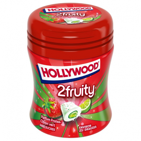 Mini Bottle Hollywood 2Fruity fraise et citron vert SANS SUCRES - les 6x23 dragées