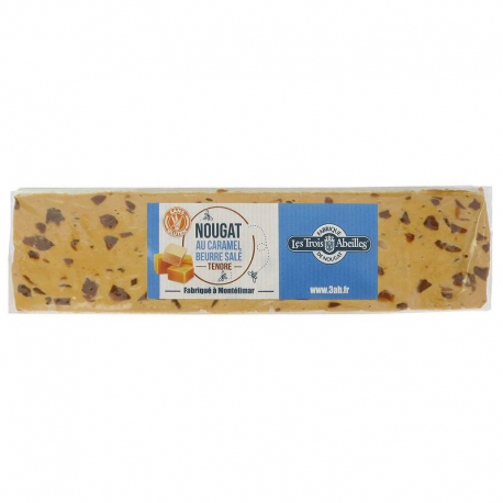 Nougat tendre au caramel beurre salé - barre de 100g