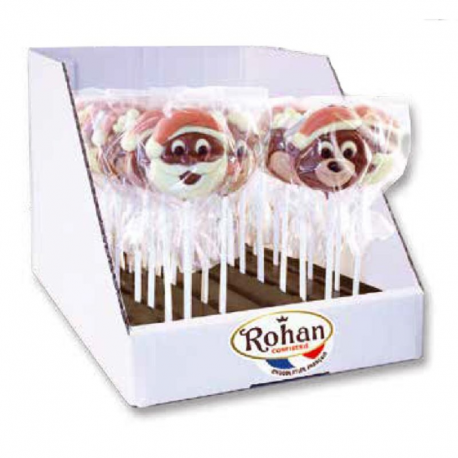 Sucettes Pères Noël, Oursons, Rennes assorties chocolat lait 18g PM - 36 pièces