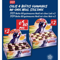 Colis Noël 4 boîtes guimauves mi-choc assorties Stel'choc