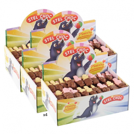 Colis Noël 4 boîtes de 1.600kg guimauves mi-enrobées chocolat lait