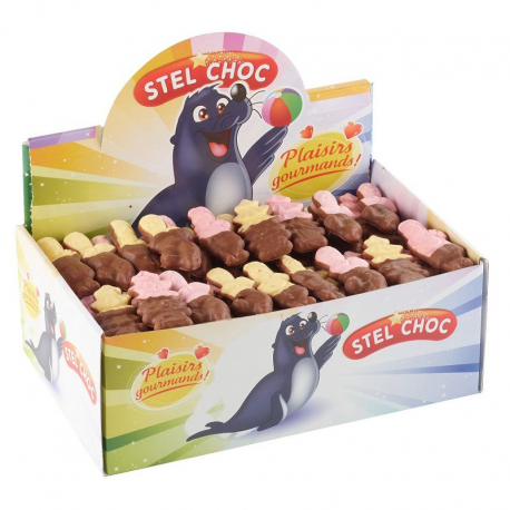 Colis Noël 4 boîtes de 1.600kg guimauves mi-enrobées chocolat lait