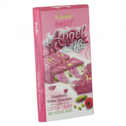 Chocolat Angel Hair pistache, framboise et barbe à papa - la tablette de 170g