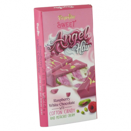 Chocolat Angel Hair pistache, framboise et barbe à papa - la tablette de 170g