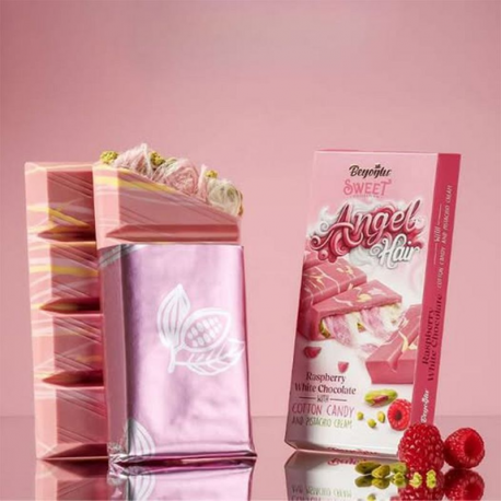 Chocolat Angel Hair pistache, framboise et barbe à papa - la tablette de 170g