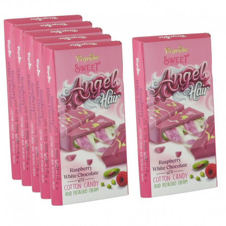 Chocolat Angel Hair pistache, framboise et barbe à papa - la tablette de 170g