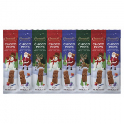 PRECOMMANDE Sucettes père Noël chocolat lait Choco Pops Excelcium - paquet de 8x15g