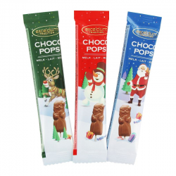 PRECOMMANDE Sucettes père Noël chocolat lait Choco Pops Excelcium - paquet de 8x15g