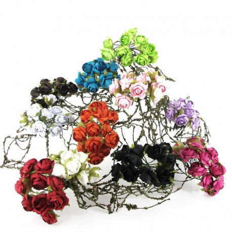 Roses sur tige JAUNE - le bouquet de 12