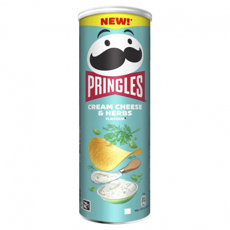 Pringles Cream Cheese Herbes 165g - carton de 19 boîtes