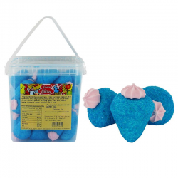 Fraises géantes bleues en guimauve 20g - boîte de 1kg