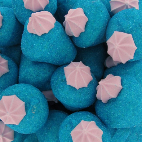 Fraises géantes bleues en guimauve 20g - carton de 7,5kg