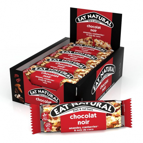 Eat Natural Cranberries et Chocolat noir 40g - boîte de 12