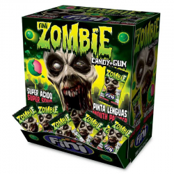 Bubble gum Zombie (colorent la langue) - boîte de 200