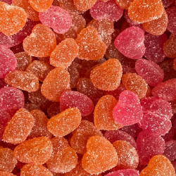 Coeurs de pêches SANS SUCRES 50g - carton de 12 sachets