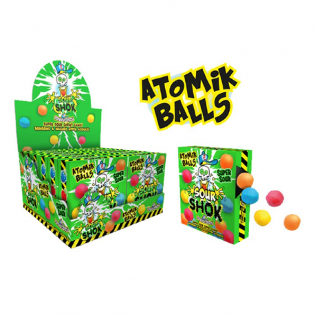 Sour shok Atomik Balls Funny Candy - Boîte de 12