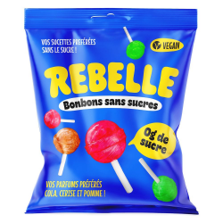 Sucettes Lollipops SANS SUCRES 48g - carton de 12 sachets