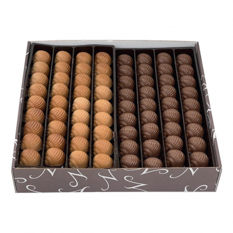 PRECOMMANDE Escargots pralinés marbrés/lait vrac Duc d'O - boîte de 2kg