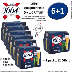 Lot 1664 blonde 12x25cl VP - 6 packs + 1 offert