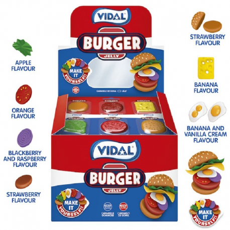 Burger jelly gélifiés Vidal - boite de 11 Blisters