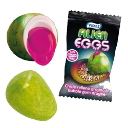 Bubble gum alien eggs coeur liquide - boîte de 200