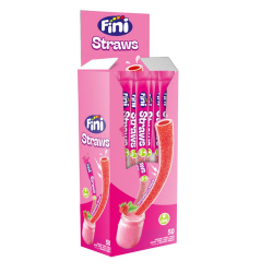 Shooter 50 pailles acidulées Fraise Fini (boîte carton)