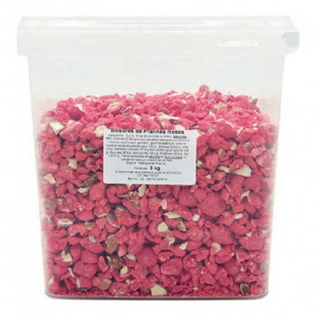 Brisure de pralines roses en seau de 3kg