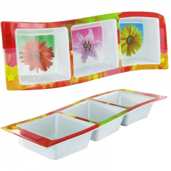 Plateau vague décors fleurs - pièce