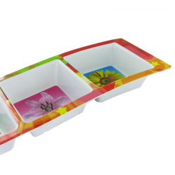 Plateau vague décors fleurs - pièce