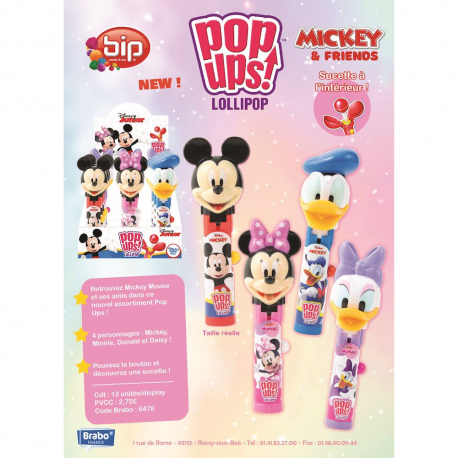 Pop ups lollypop mix Mickey and Friends - boîte de 12