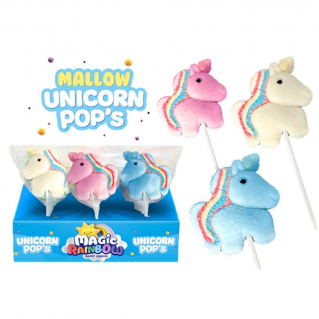 Sucette mallow pop Unicorn - Boîte de 24