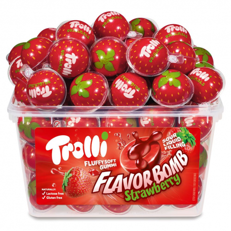Flavor Bomb Strawberry Trolli - tubo de 60