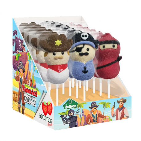 Sucettes Mallow Pop garçons - 18 sucettes