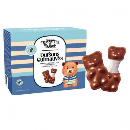 Oursons chocolat au lait fourrés guimauve - ballotin de 200g