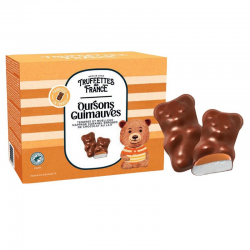 Oursons chocolat au lait fourrés guimauve caramel - ballotin de 200g