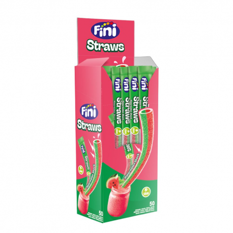 Shooter 50 pailles acidulées Pastèque Fini (boîte carton)