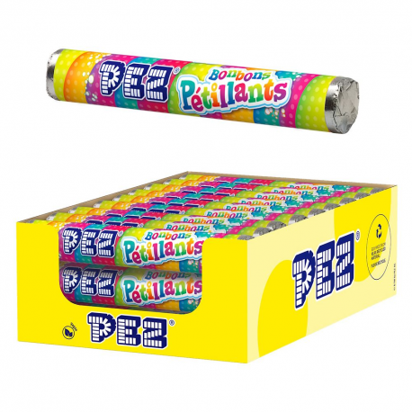 Rouleau bonbon pétillant 42g Pez - boîte de 30 rouleaux