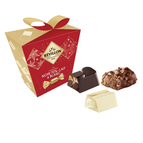 Papillotes noir 70%, lait et blanc Révillon - pochette de 300g