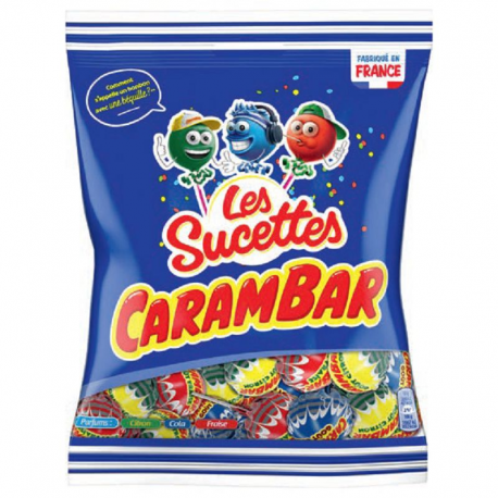 ~Carambar sachets sucettes Family sachet 84g - carton de 24
