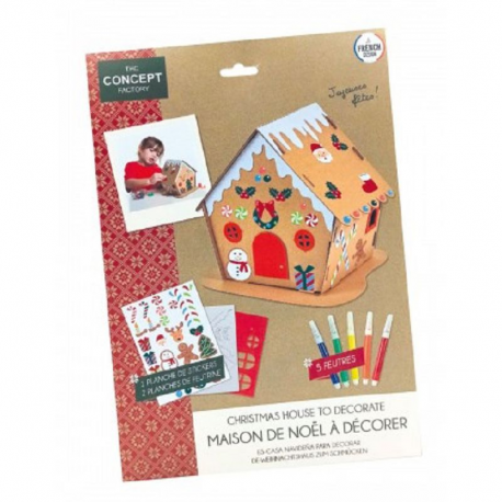 Maison de Noël à construire et décorer 19x19x21cm