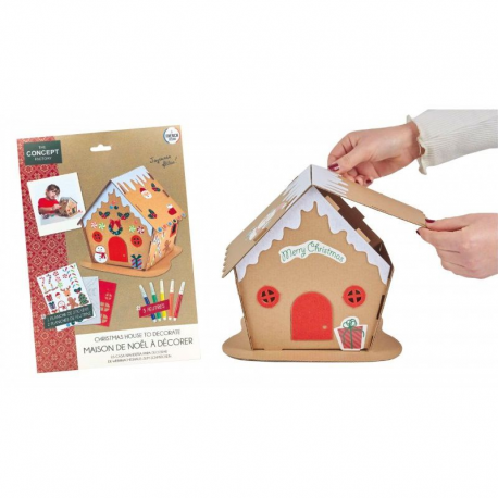 Maison de Noël à construire et décorer 19x19x21cm