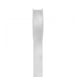 Ruban 10MM en satin double face BLANC - la bobine de 25 mètres