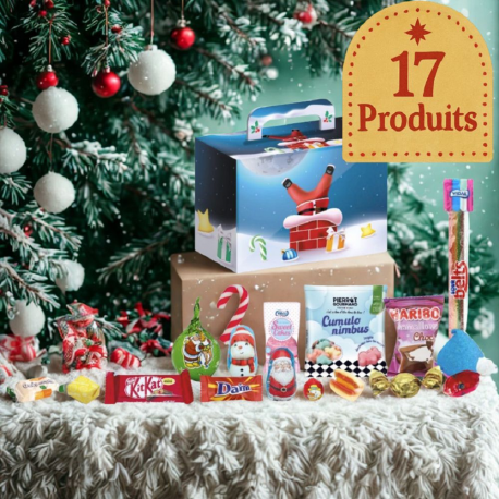 Valisette carton Noël 16.5x9x11.5 - 17 confiseries