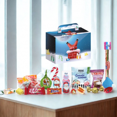 Valisette carton Noël 16.5x9x11.5 - 17 confiseries