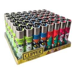Briquets Clipper décors assortis Hippie 1 - le lot de 48
