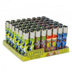 Briquets Clipper décors assortis Hippie 2 - le lot de 48
